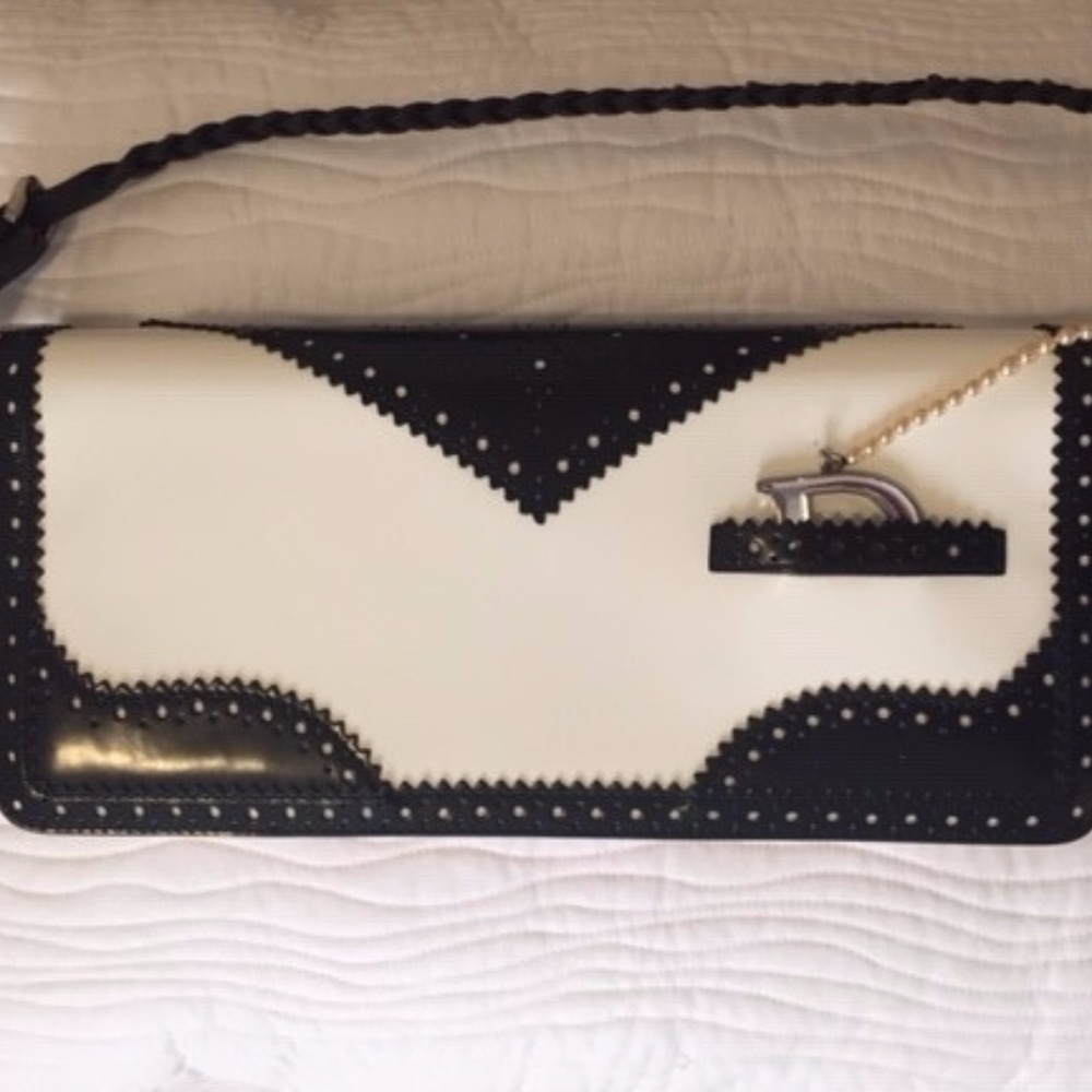 DIOR black and white handbag  (Brogue style)